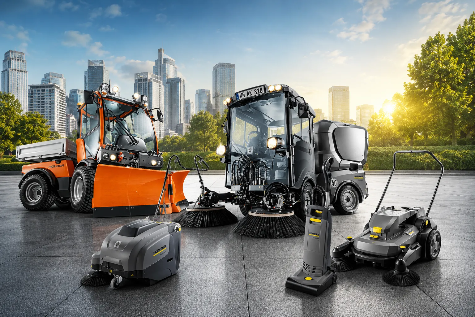 Kärcher municipal sweepers, vacuums and implement carriers